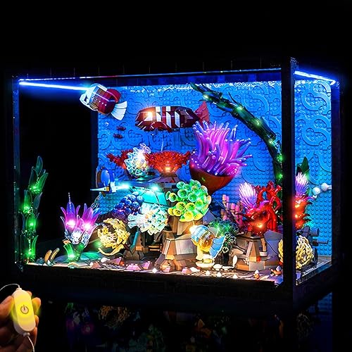 BrickBling Luz LED compatible con Lego Tropical Aquarium 10366, lámpara de decoración compatible con Lego Tropical Fish Tank, excluyendo el modelo