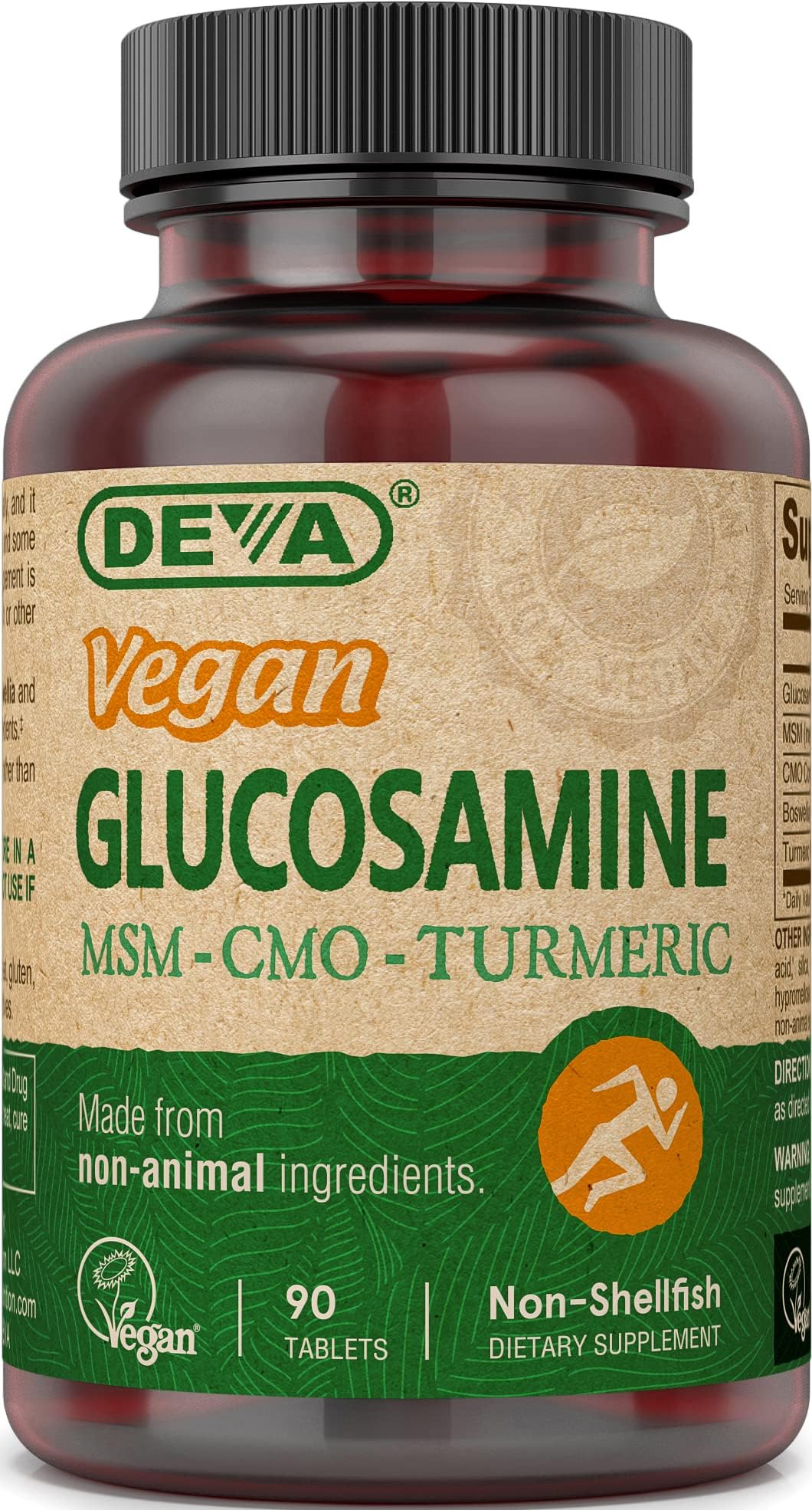 Vegan Glucosamine-MSM-CMO & Turmeric Supplement - Gluten Free Plant Based Nutritional Supplement - 90 Tablets, 2-Pack