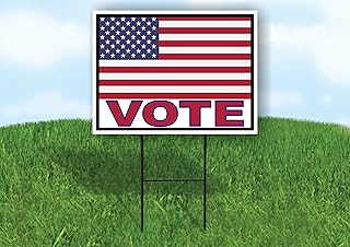VOTE FLAG - Single Sided Yard Sign ROAD SIGN with Stand