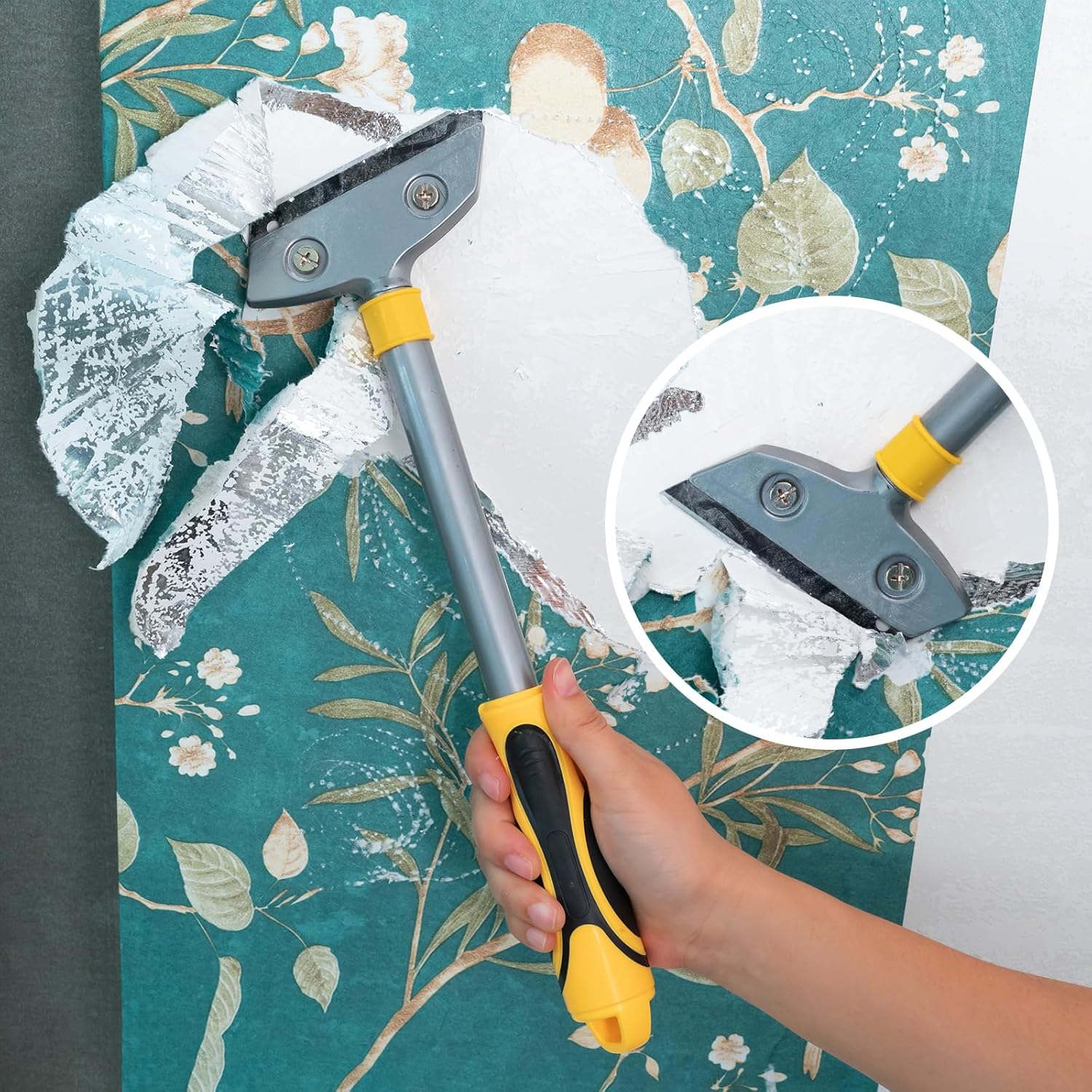 FOSHIO Wallpaper Kit, Wallpaper Scoring Tool, Razor Blade Scraper, Seam Roller, Wallpaper Brush, Felt Squeegee, Paper Cutter & Exacto Knife Set, Felt Squeegee Wallpaper Tools for Peel and Stick