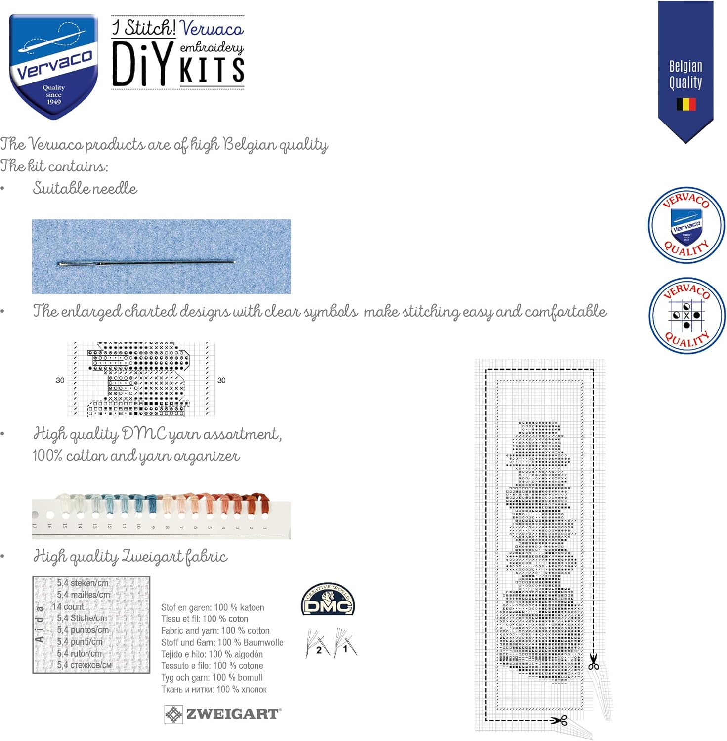 Vervaco Counted Cross Stitch: Bookmark: Christmas Atmosphere: Set of 2, 6 x 20cm, N