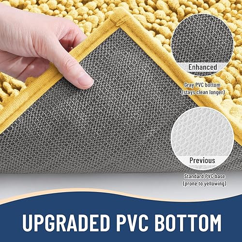 Miniatura 5 de Arotive Tapete para baño de felpilla de lujo, extra suave, grueso, absorbente, esponjoso, antideslizante, se puede lavar y secar a máquina, tapetes