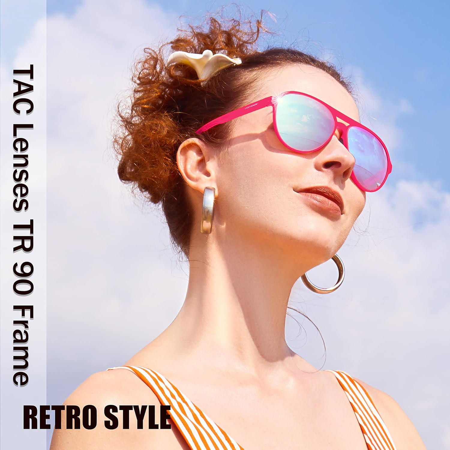 Lightweight TAC Polarized Tinted Classic Vintage Retro 70s Sunglasses, TR-90 Frame for Women Men, UV 400 Protection - Image 2