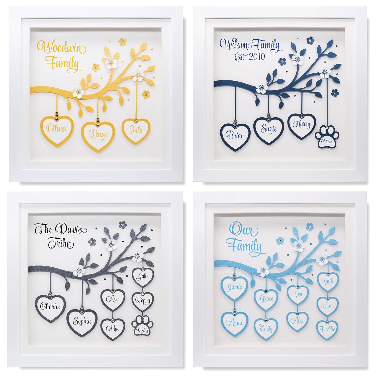 Family Tree Family Tree Gift Family Tree Frame New Home Gift Idea Anniversary Gift Grandparent Family Tree Personalised Birthday Gift Amazon Co Uk Handmade Products