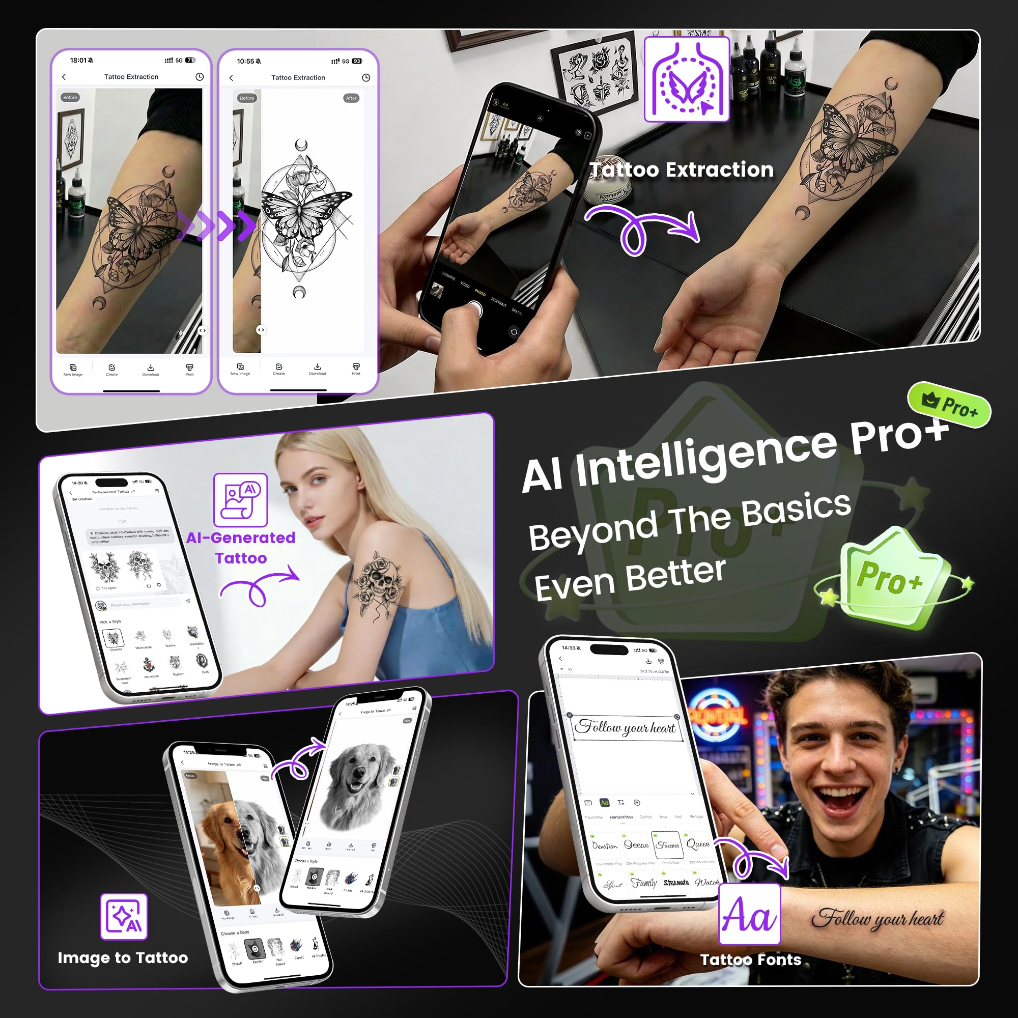 Phomemo TP31 Tattoo Drucker, Aufgerüstet Mini Tattoo Stencil Drucker 3 Zoll, Tattoodrucker mit 30pcs Papier für Anfänger, Tätowierer, Tattoo Printer Bluetooth Kompatibel mit Smartphone, Tablet