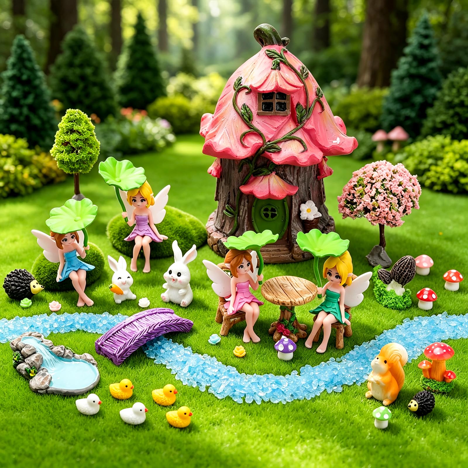 38-teiliges Feengarten-Zubehör-Set, Feenhaus-Miniatur-Feen-Figuren