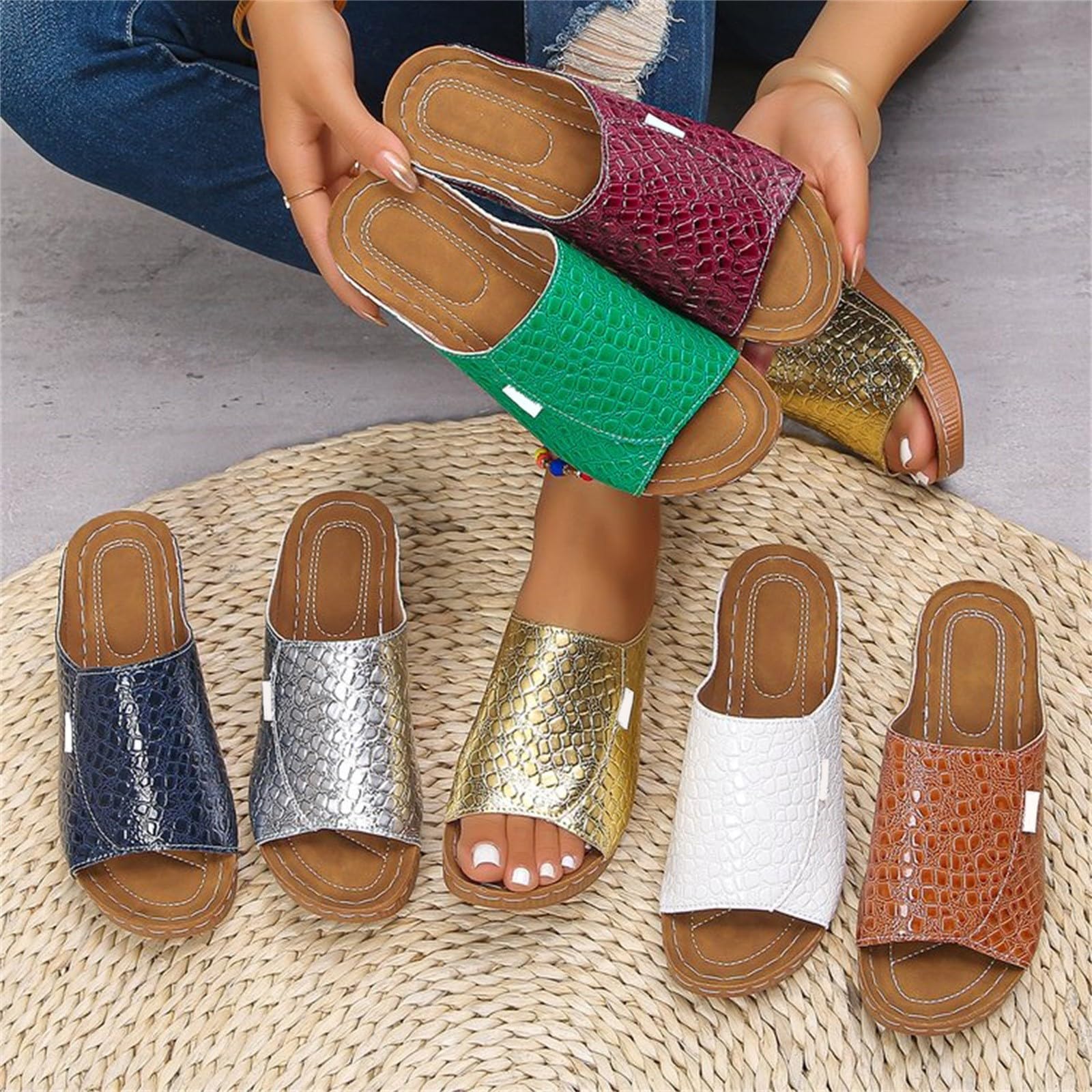 Sandali Donna con Zeppa Zeppe Estive Neri Comodi Ciabatte da Spiaggia con Tacco a Spillo da Donna Suola Sandali Casual Fondo a Spillo Alti Estive Scarpe