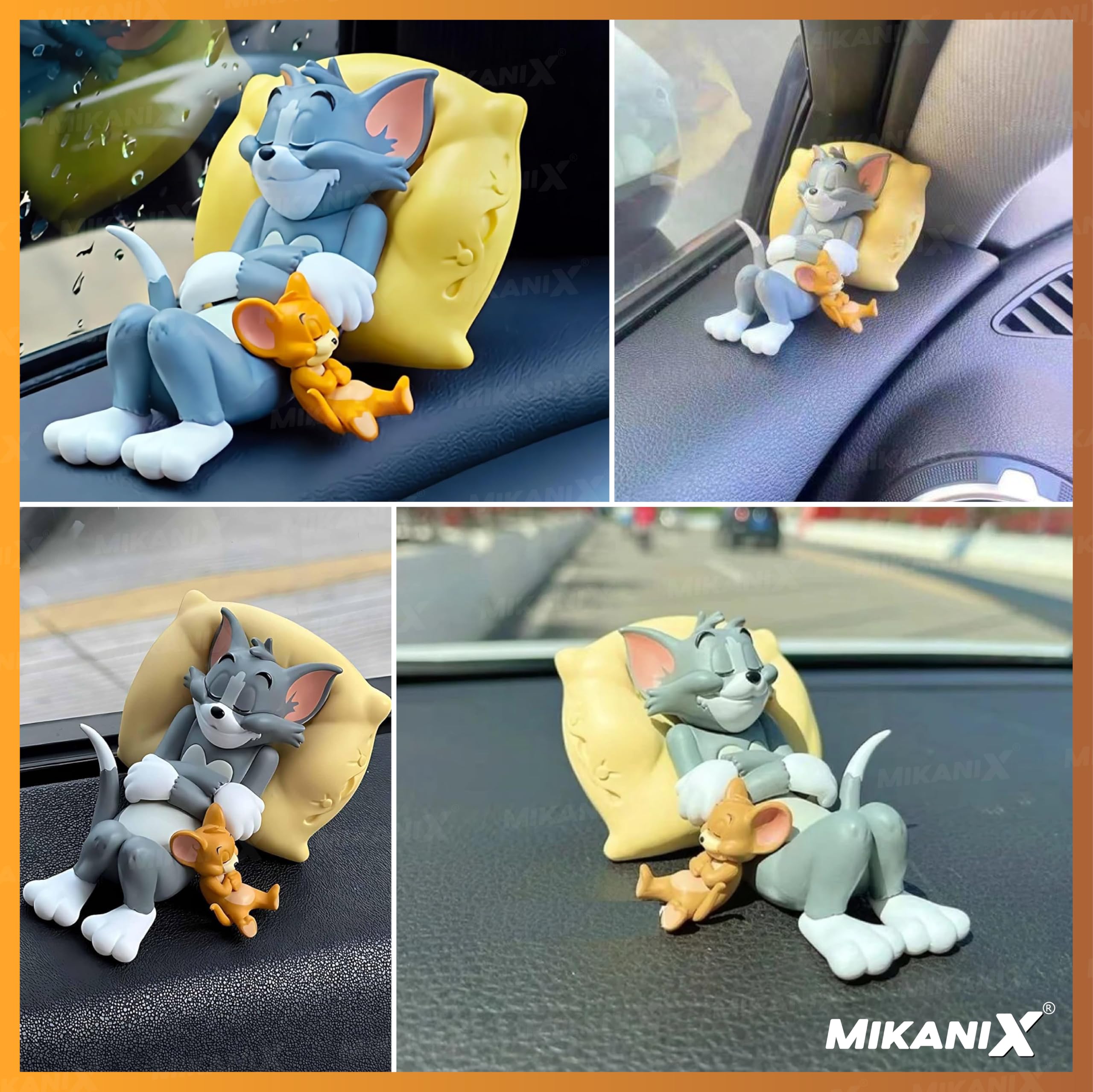 OBEROI'S TRADERS Tom & Jerry Cute Sleeping Car Interior Accessory I Adorable Toy for Car Dashboard & Tabletop | Decorative Plastic Showpiece for Home & Office Collectible Figurine, 8 cm, 6 cm - Image 3 thumbnail