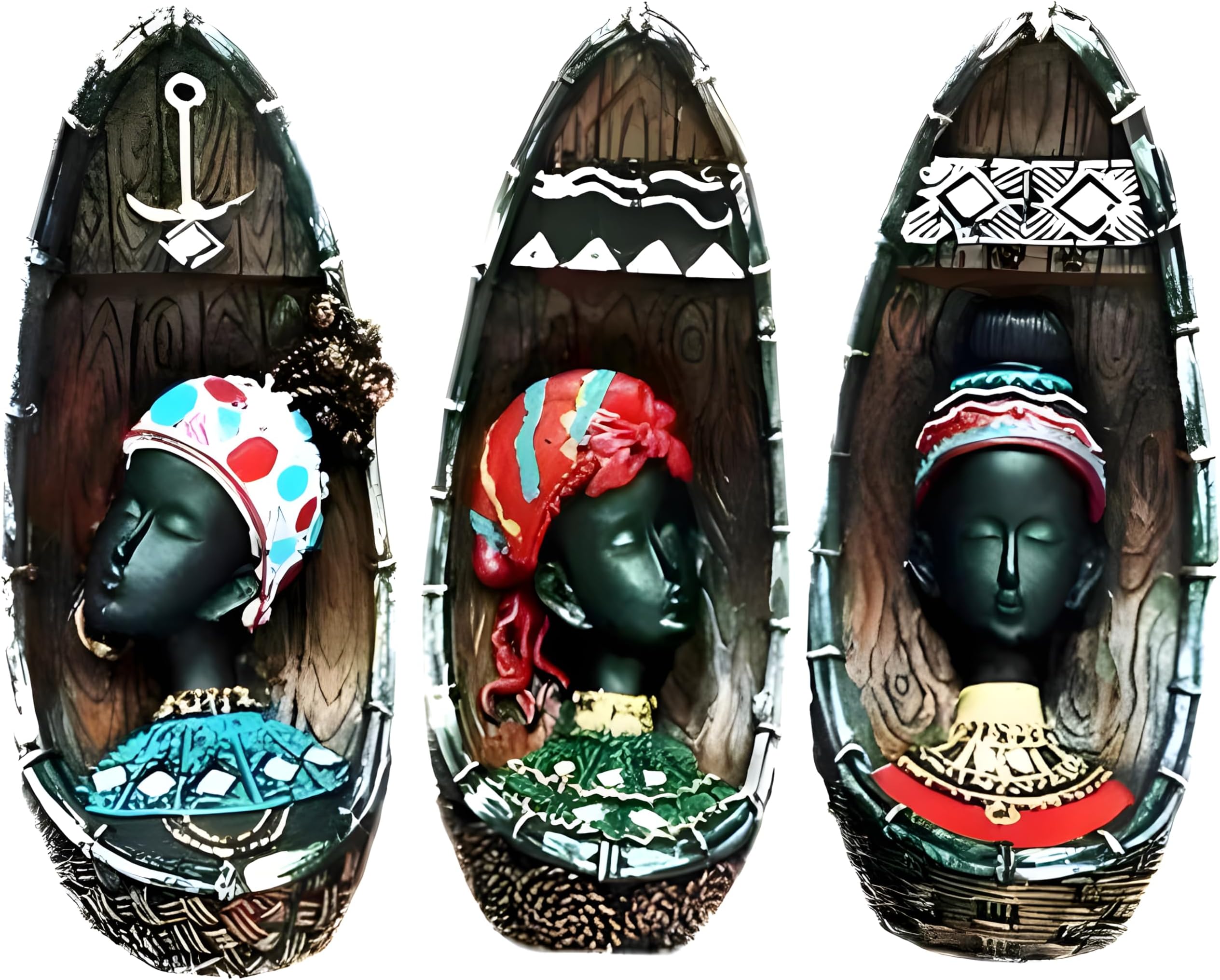HUBZONES Antique African Lady Handicraft Statue Showpiece Figurine Gift Item Home Interior Decorative Showpiece - 8.5 in (Black)