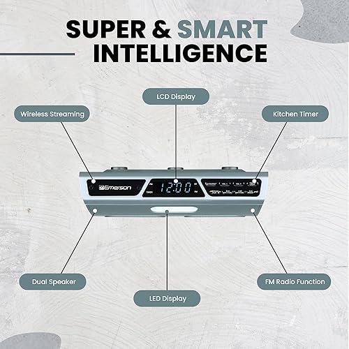 Miniatura 2 de Emerson Altavoz Bluetooth EKR-1000 bajo el gabinete con radio FM