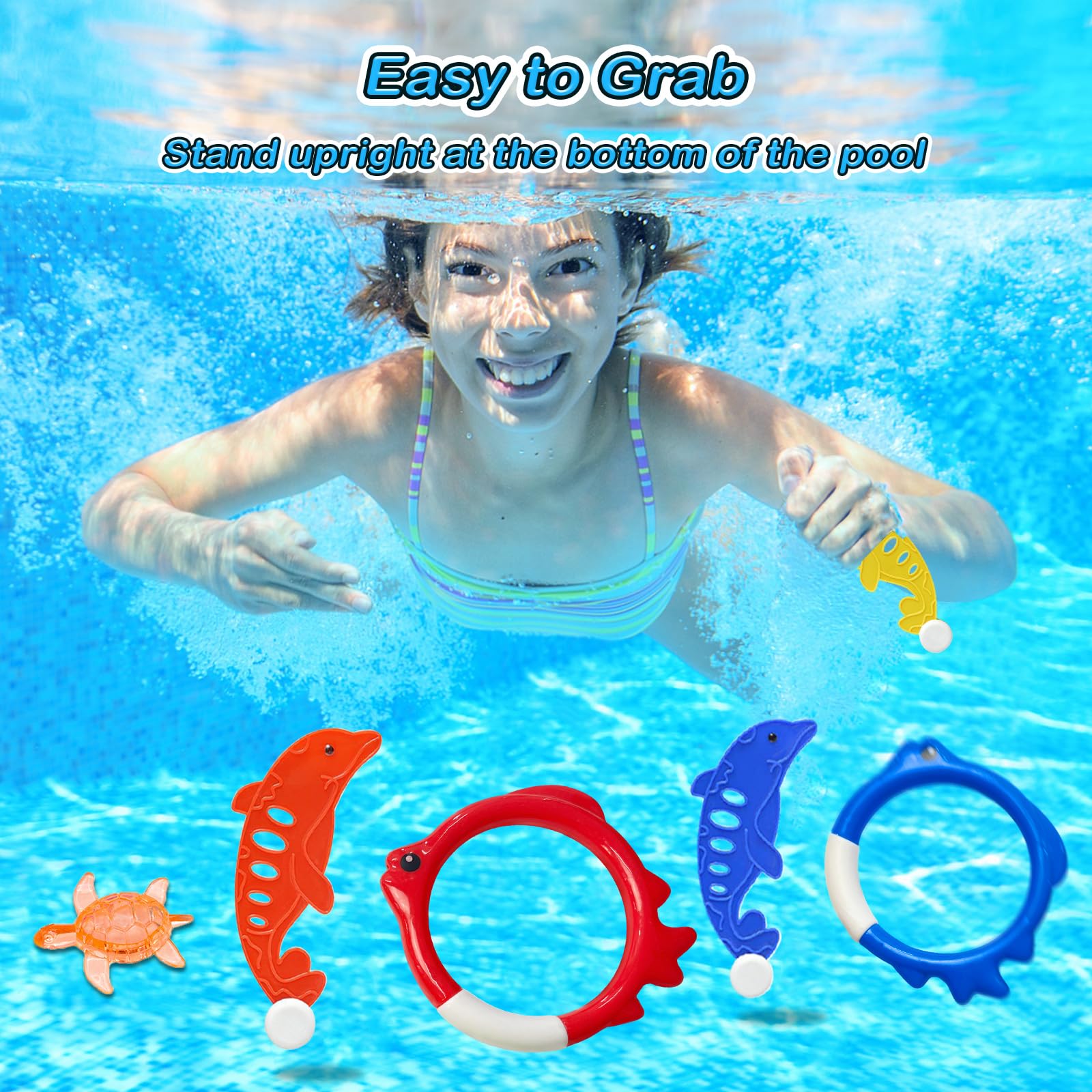 LURICO Jeu Piscine Enfant, 28 Pièces Jouet de Plongée, Jouet de Natation pour Piscine, avec Torpilles, Anneaux de Plongée Et Sac de Rangement, pour Enfants Entrainement de Plongée de 3 à 12 LURICO Jeu Piscine Enfant, 28 Pièces Jouet de Plongée, Jouet de Natation pour Piscine, avec Torpilles, Anneaux de Plongée Et Sac de Rangement, pour Enfants Entrainement de Plongée de 3 à 12