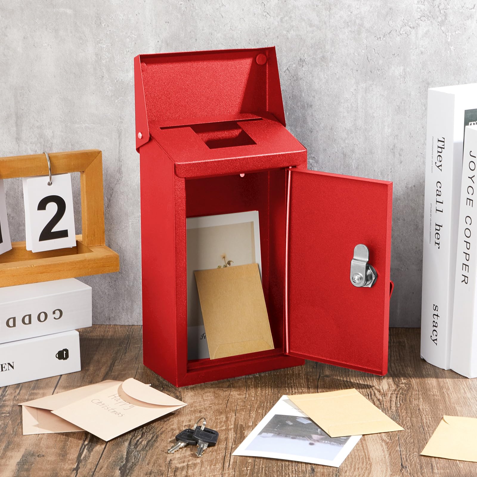 Post Box Key Book Snapklik.com : Yaocom Metal Locking Mailbox Wall Mount Key Drop Mailbox ...