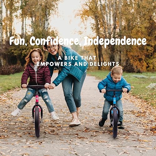 Miniatura 8 de Bicicleta de equilibrio de 14 pulgadas para niños de 3 a 6 años, bicicleta sin pedales, neumáticos de goma neumática, altura ajustable, reposapiés,