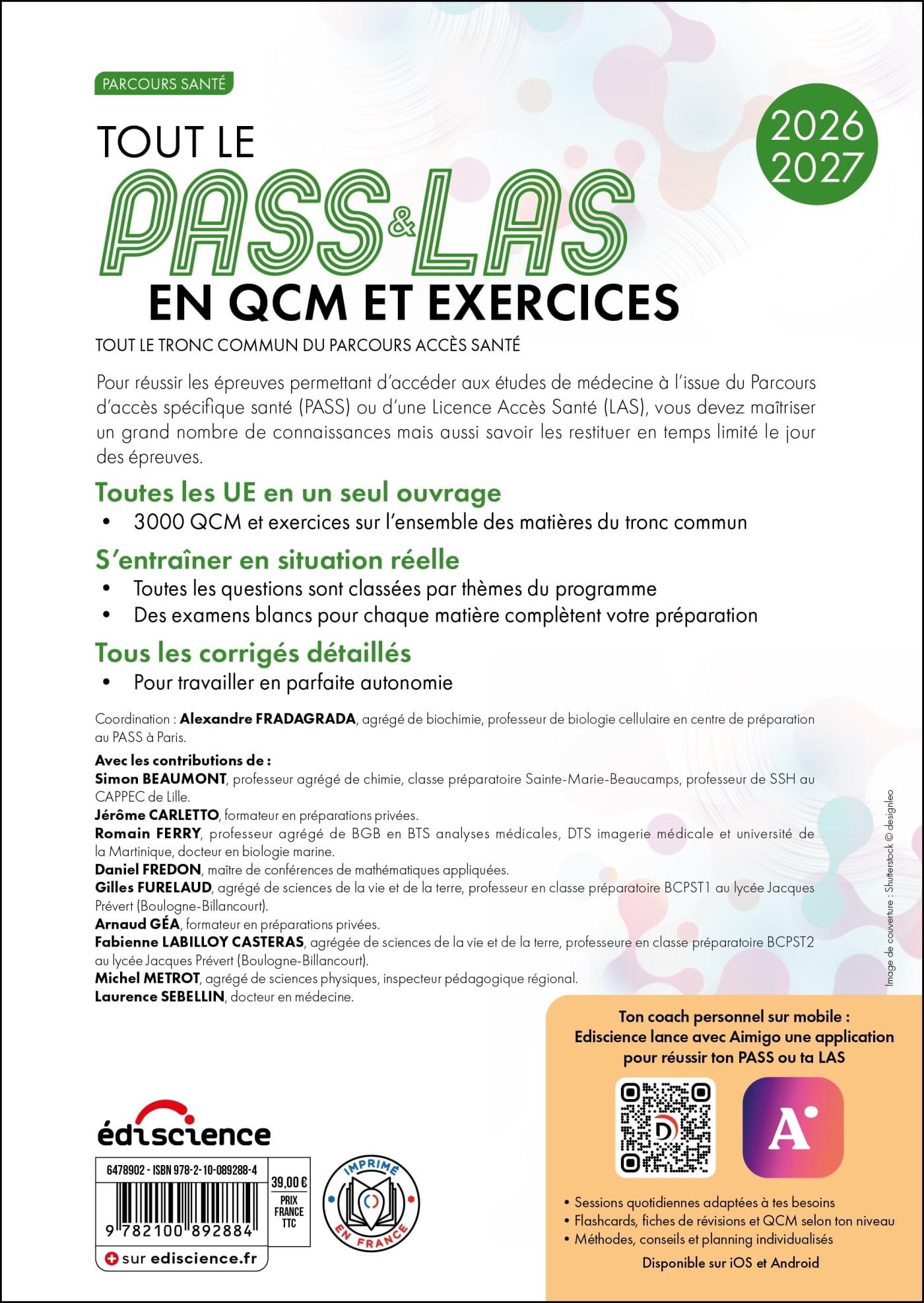 Tout le PASS & LAS en QCM et exercices 2026-2027: Tout le tronc commun du parcours Acces Santé