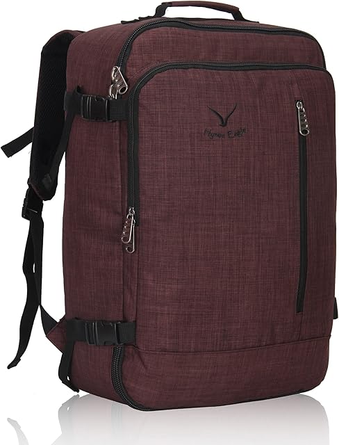 Veevan Cabin Flight Approved 38 Litre Weekend Backpack Carry On Bag Travel Hand Luggage Brown