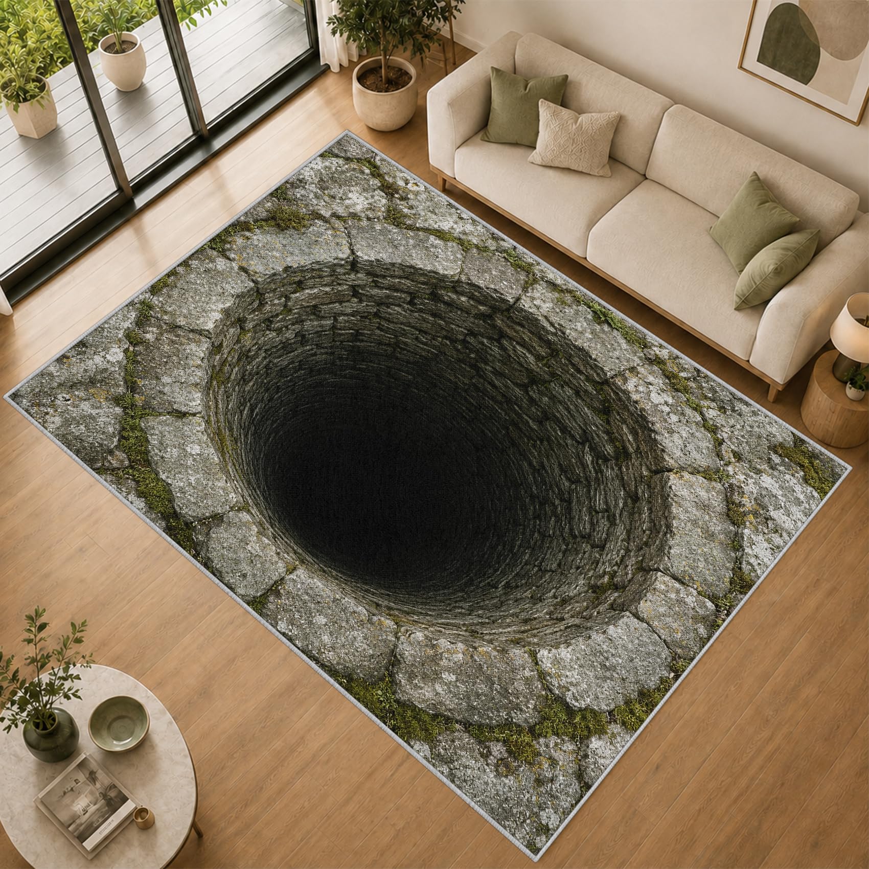 3D Optische Täuschung Teppich Wohnzimmer 160x230cm Waschbar Rutschfest