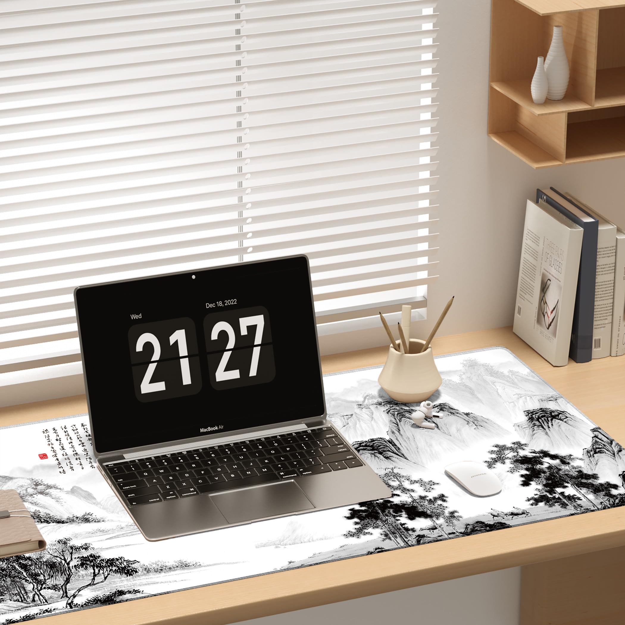 LL-COEUR Grand Tapis de Souris de Jeu à Motif 120x50x0,3cm, Pad de Bureau Mousepad Large et Étendu pour Clavier, Ordinateur (1200x500x3mm, Paysage 2)