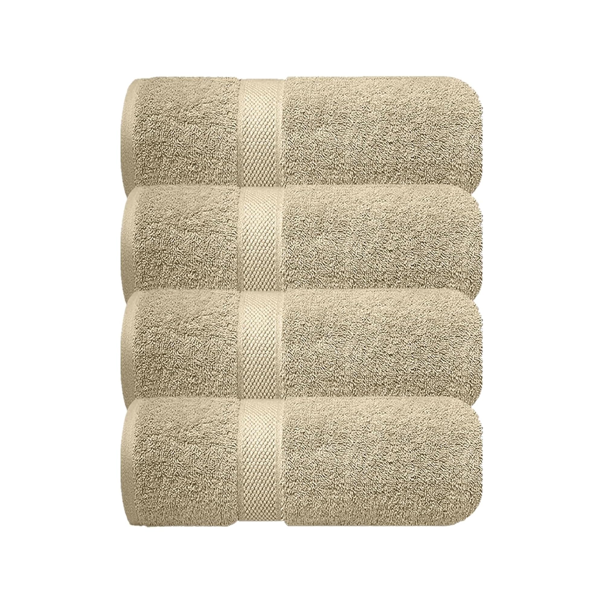 Sulfar 100% Combed Cotton, Quick Drying Highly Absorbent, Luxury Hand Towel Set (Pack of 4, 40 X 70 cm) Beige