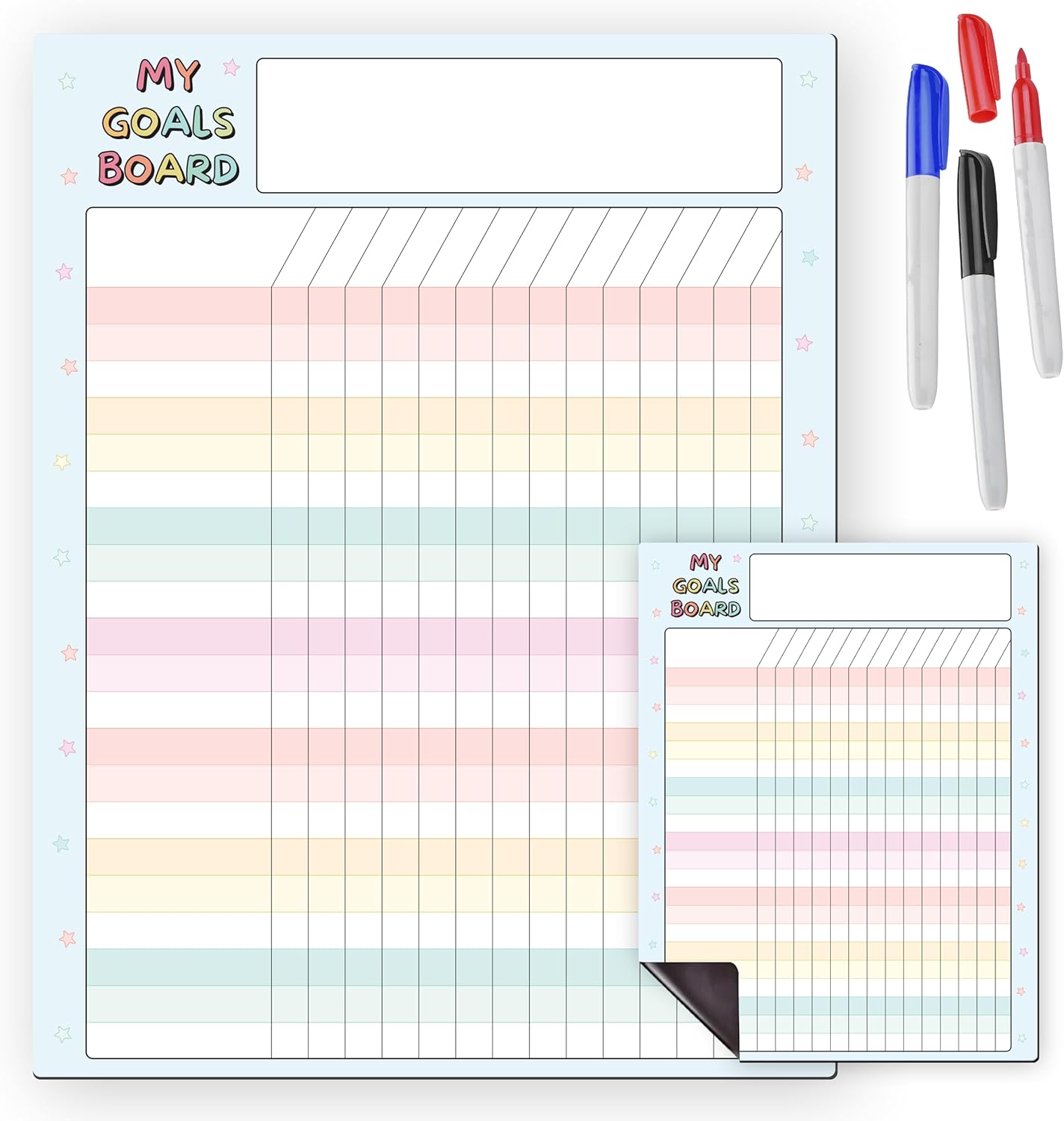 Magnetic Dry Erase Incentive Chart Board | Reward and Task Tracker for Kids and Adults | Behavior and Goal Organizer for Home, Classroom, and Teachers - 10" x 13" with Markers