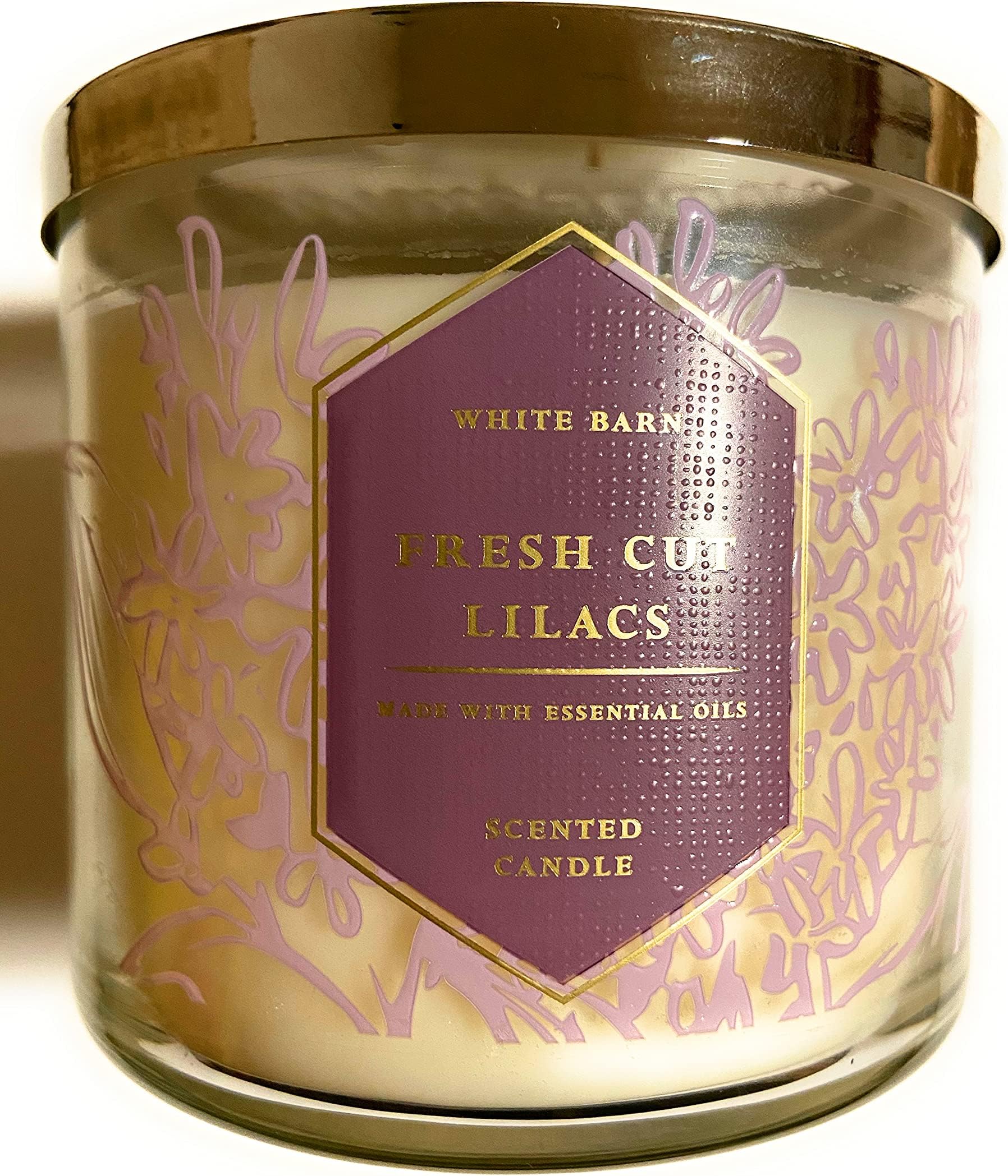 Bath and Body Works White Barn Fresh Cut Lilacs 3 Wick 14.5 Ounce Scented Candle