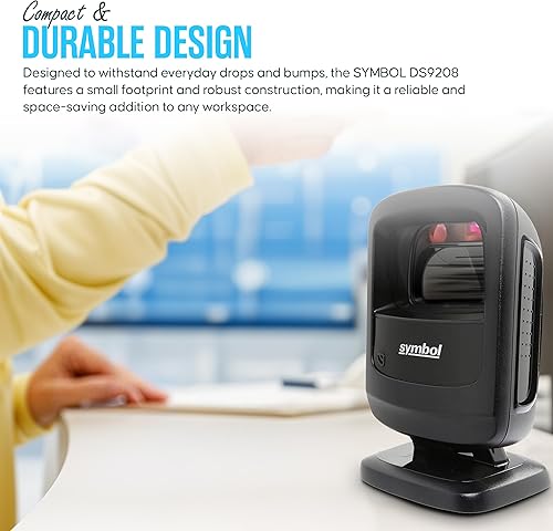 Miniatura 6 de Koncept Zebra Motorola Symbol DS9208 - Escáner digital de código de barras manos libres 1D y 2D, con cable USB y paño de limpieza de microfibra