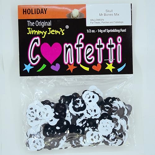Miniatura 2 de Confeti Skull Negro, Blanco - 2 bolsas de media onza (1 oz) #8618 Q01