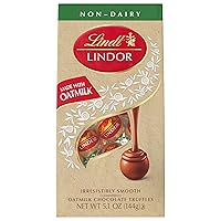 Vista 7 de Lindt LINDOR Trufas de chocolate con leche de avena, trufas de chocolate sin lácteos con centro de trufa suave y derretida, 5.1 onzas