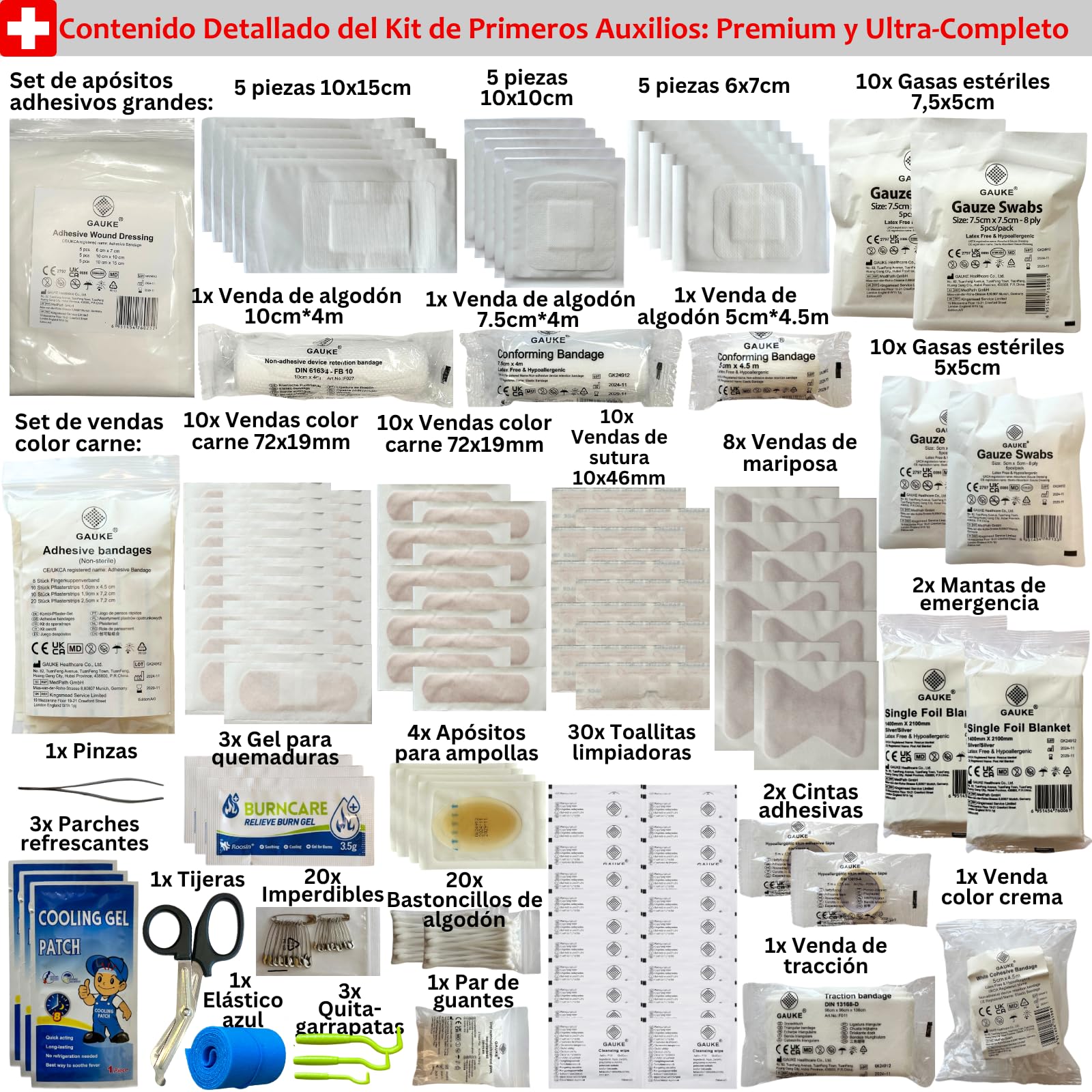 Botiquín de Primeros Auxilios - Farmacia de Viaje Ultra Completa - Kit de Primeros Auxilios - Más de 150 Piezas - Kit de Emergencias para Hogar - Oficina - Camping - Coche - Barco