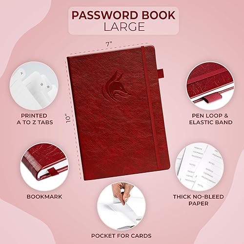 Miniatura 74 de Clever Fox - Libreta de contraseñas con pestañas alfabéticas, organizador de direcciones de Internet, tamaño pequeño de bolsillo, para inicios de