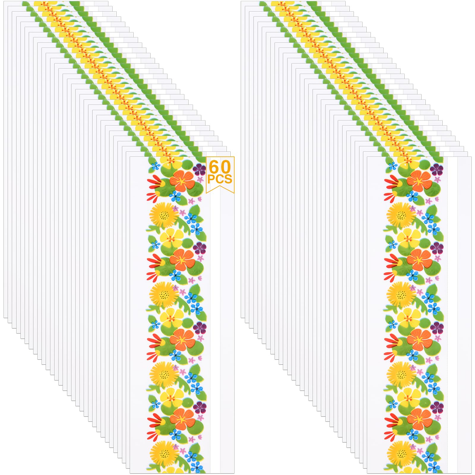 Pack of 60 Fly Trap Stickers, Fly Traps for Window, Sticky Fly Trap Papers, Indoor Fly Catcher, Fly Stickers for Home