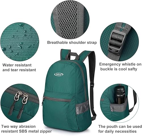 Miniatura 3 de G4Free Mochila plegable ligera de 20L para viajes, senderismo, mochila plegable para hombres y mujeres
