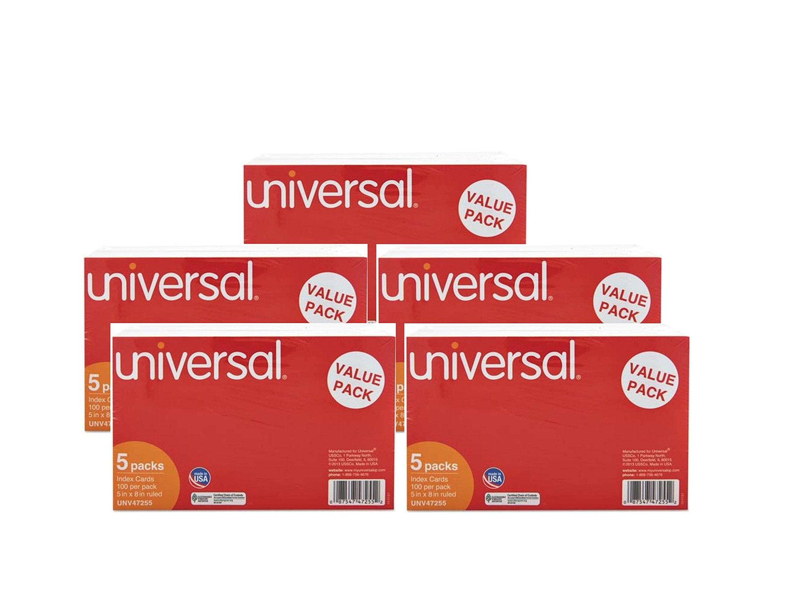 Universal 47255 Karteikarten, liniert, 5 x 8, weiß, 500 Stück