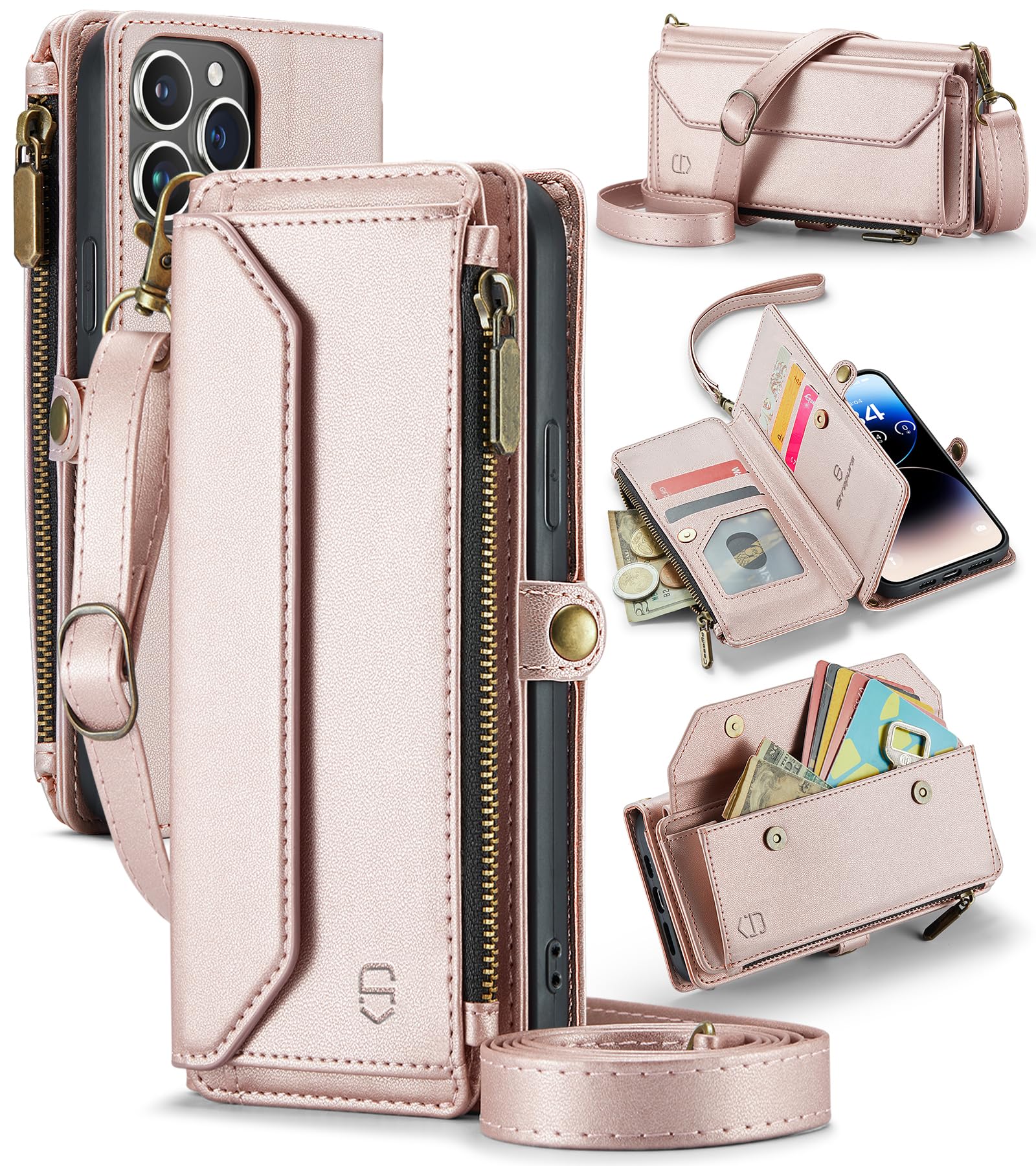 Iphone 14 Pro Crossbody Wallet Case