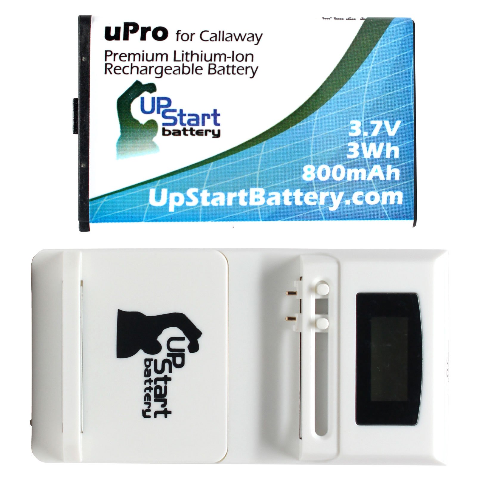 Replacement for Callaway FS171 Battery with Universal Charger (100/240V) - Replacement Callaway uPro Golf GPS Battery (800mAh 3.7V Lithium-Ion)