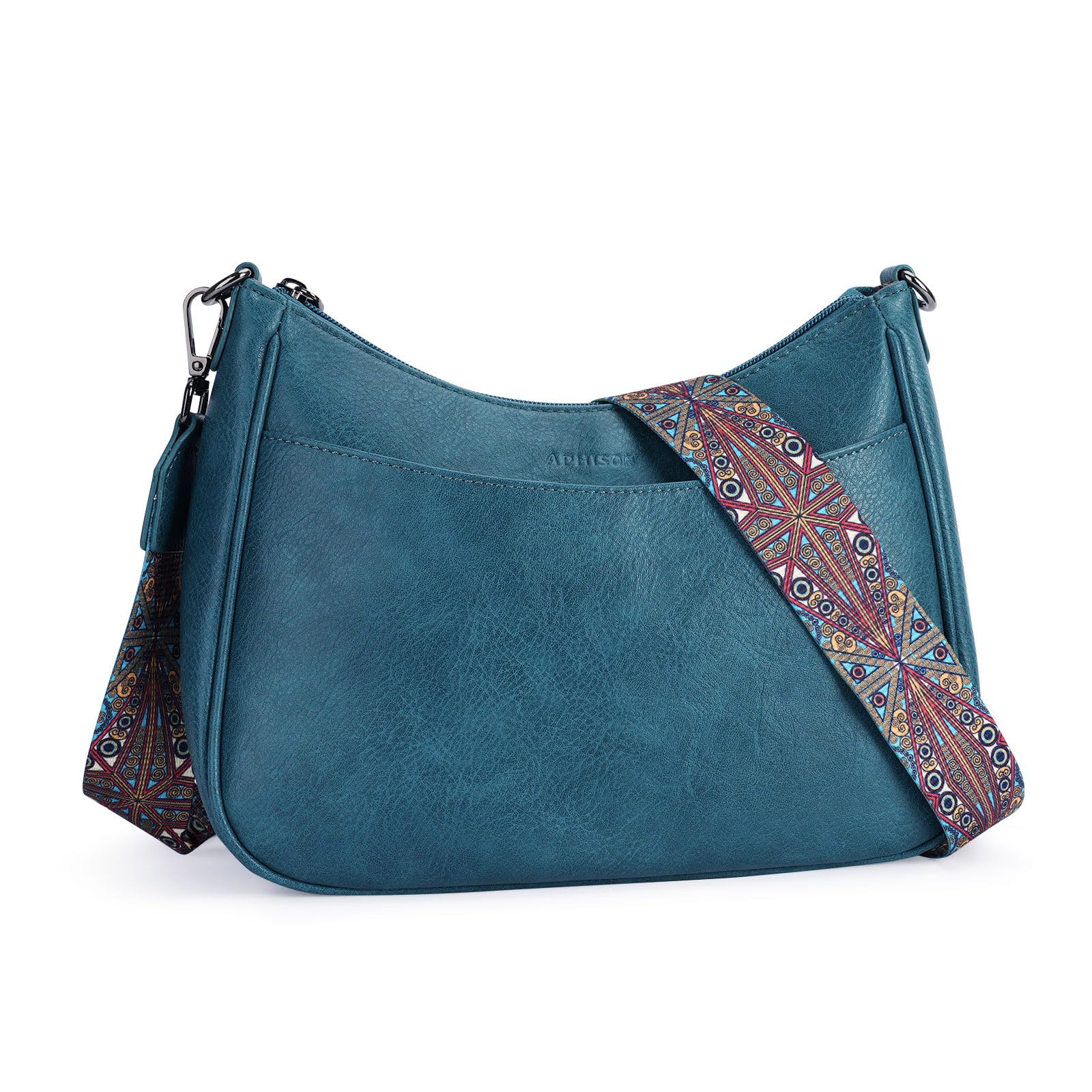 APHISON Klein Crossbody Bag mit Breitem Gurt Schultertasche Umhängetasche Damen veganem Leder Handtasche Tasche mit Abnehmbarem Schultergurt Kartenschlitz Reisetasche