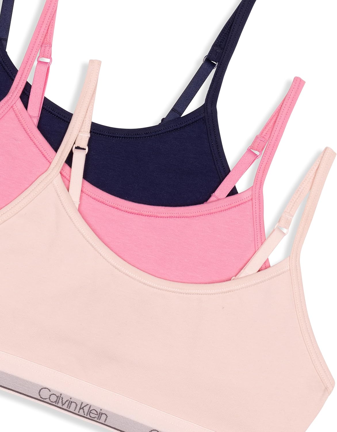 Calvin Klein Girl's Cotton Crop Cami Bralette 3 Pack