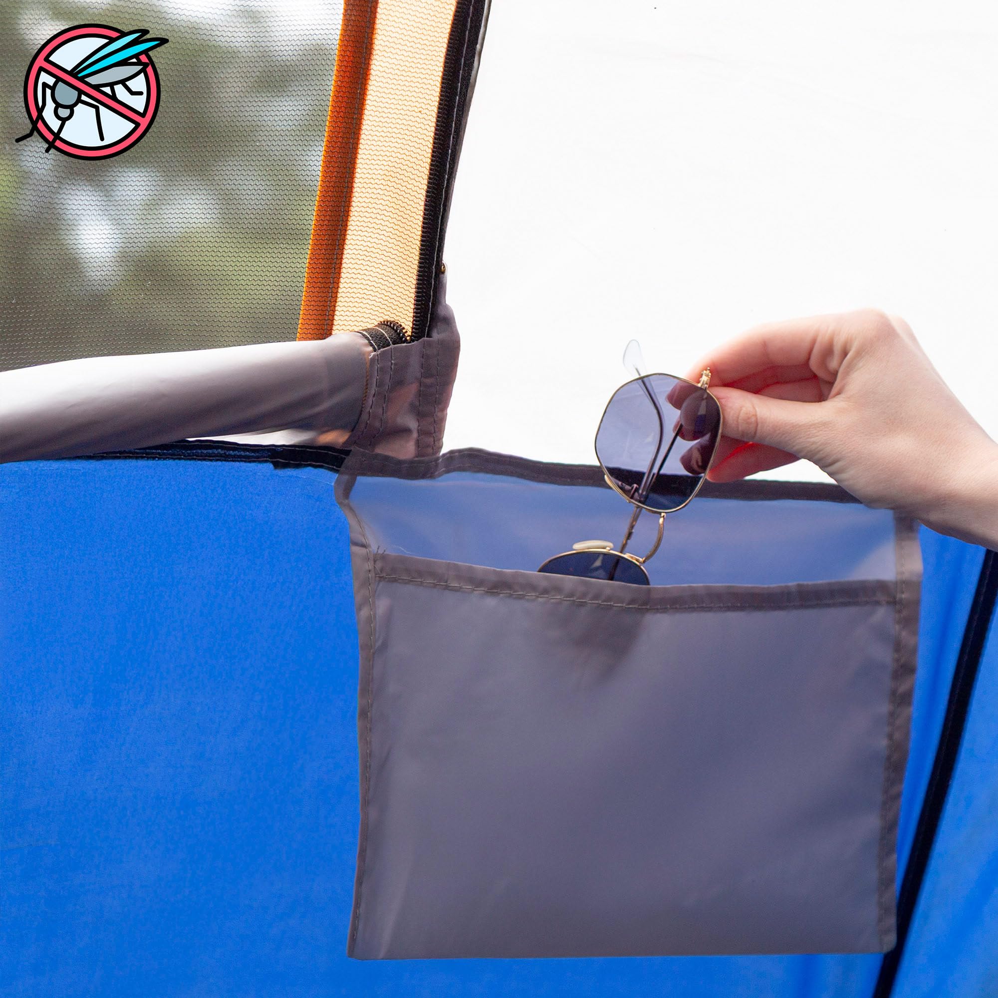 AKTIVE Tente de Camping pour 6 Personnes, 2 Chambres, 455 x 220 x 190 cm, Polyester, tiges en Fibre de Verre, moustiquaires, imperméable, 14 piquets, Sac de Transport, tentes de Camping (63188)