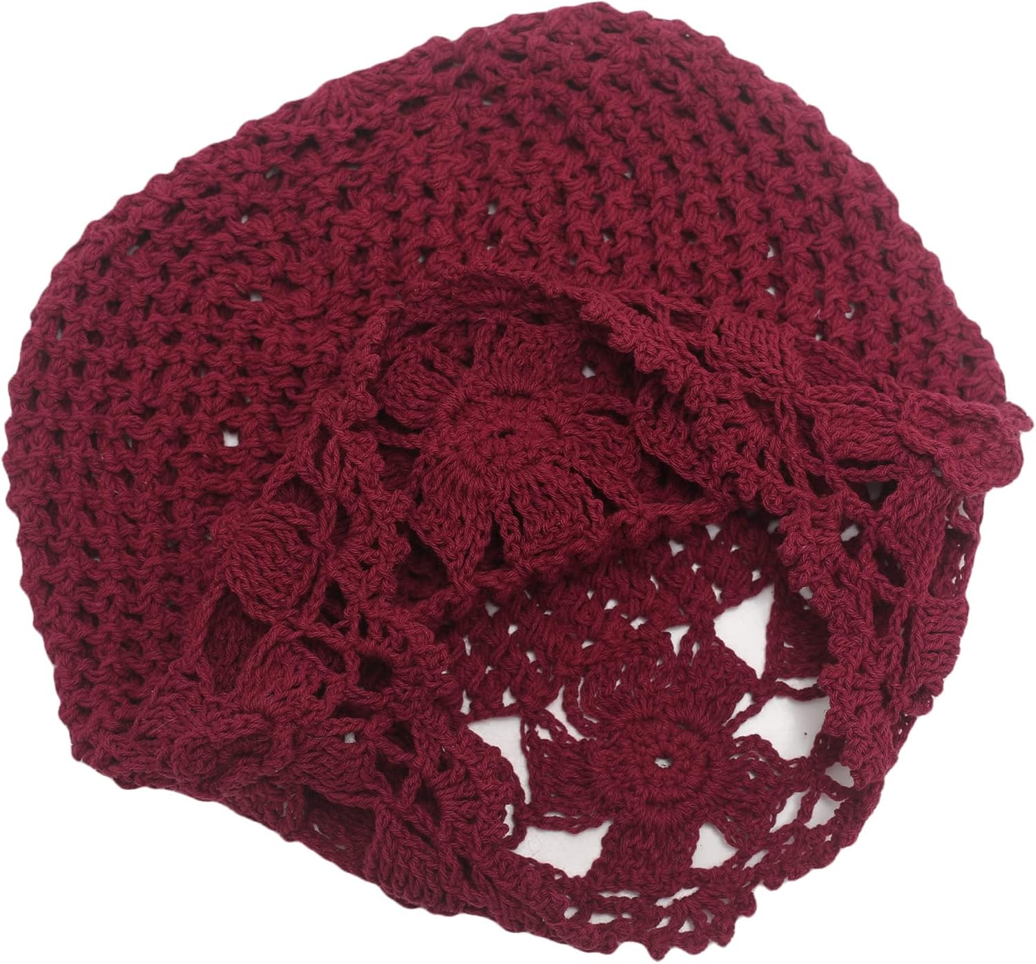 ZLYC Women Cotton Crochet Slouchy Beanie Hat Handmade Knit Summer Skull Cap