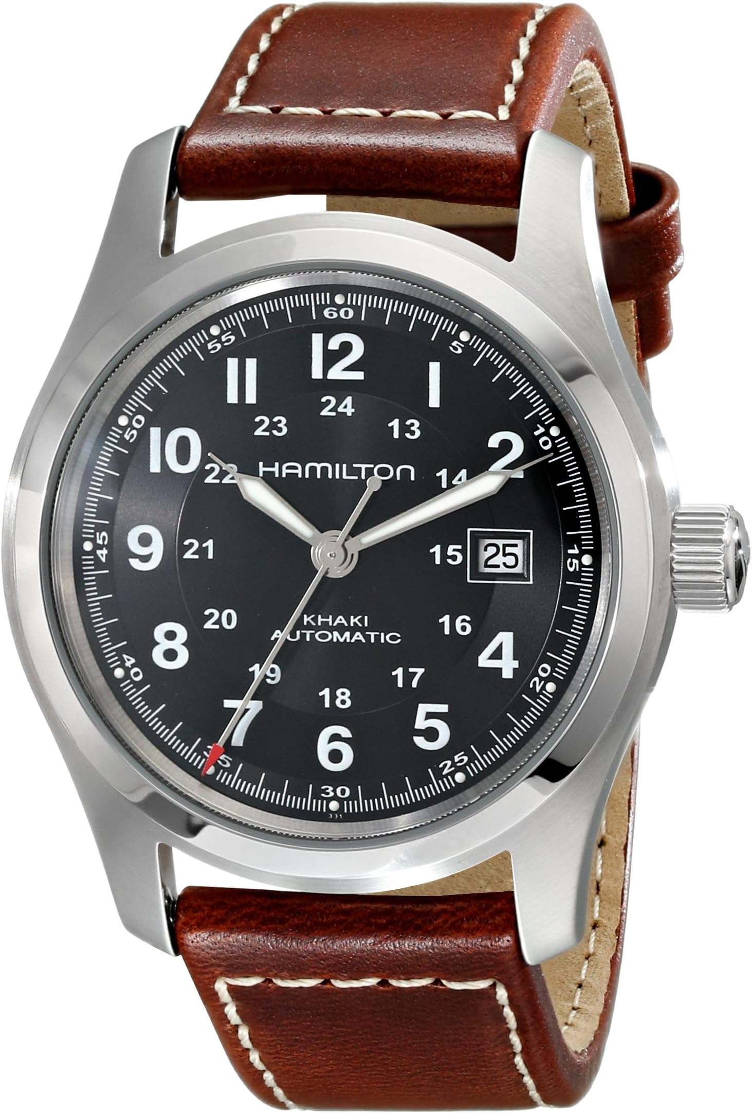 Hamilton Men's H70555533 Khaki Field Stainless Steel Automatic Watch with Brown Leather Band