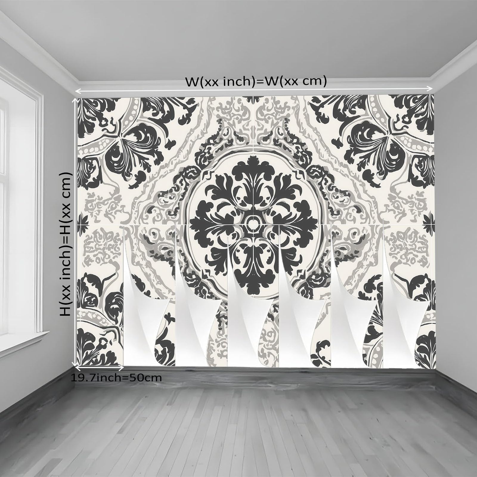 Ściana - mural 350 x 256 cm plakat premium luksusowy monstera liście złote wzory na tkane duże dekoracyjne tapety do pokoju dziecięcego salonu domu ciemnozielony