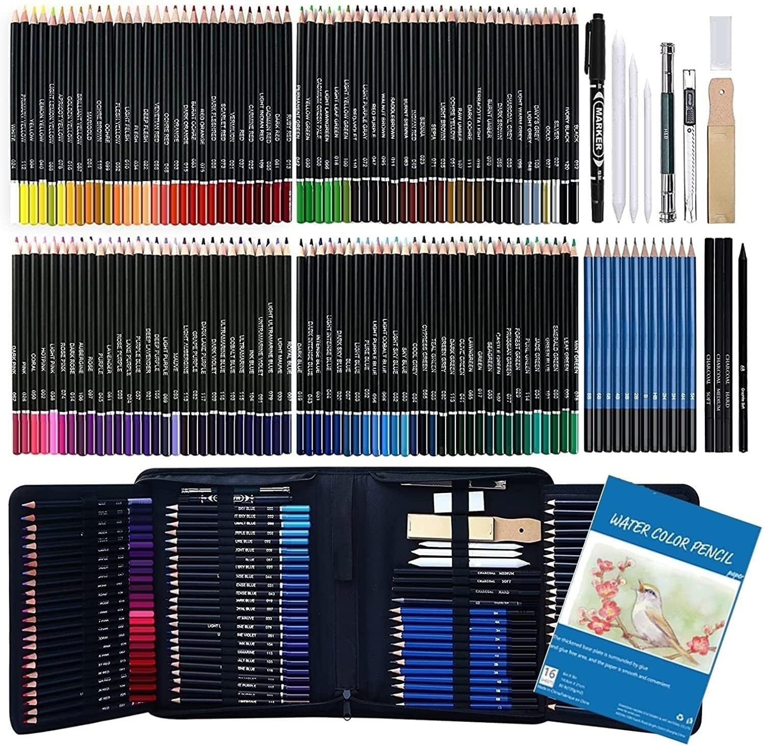 Wynhard Colour Pencils 145 Pcs Drawing Kit Pencil Colours Pencil Kit Sketch Color Pencil Set Sketch Kit Drawing Colour Pencil Shading Sketching Kit for Artist Kids Adults (B0D2XPTJZL) Amazon Price History, Amazon Price Tracker