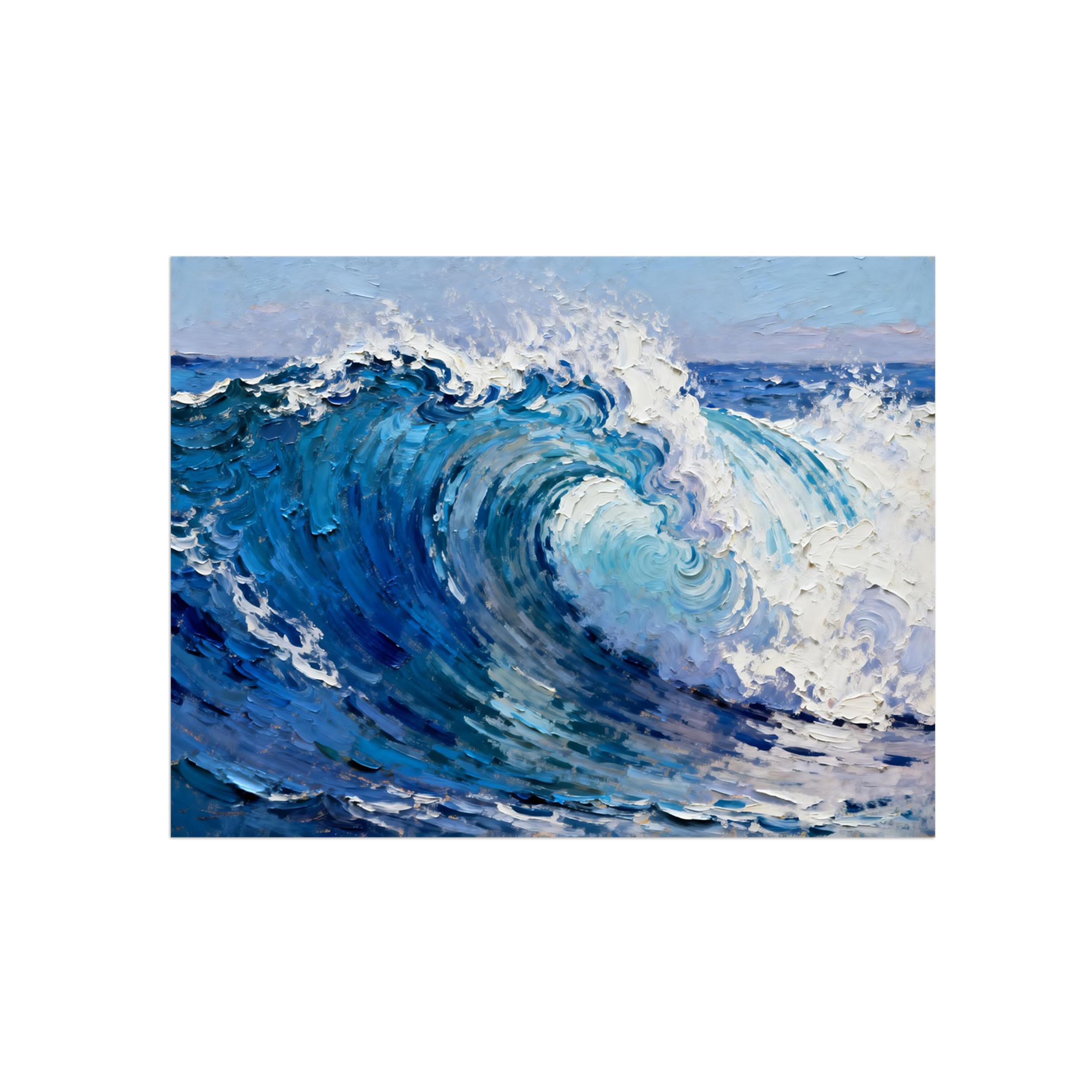OZPWBVY Sea Wave Landscape Canvas Wall Art Picture 70x90cm Unframed