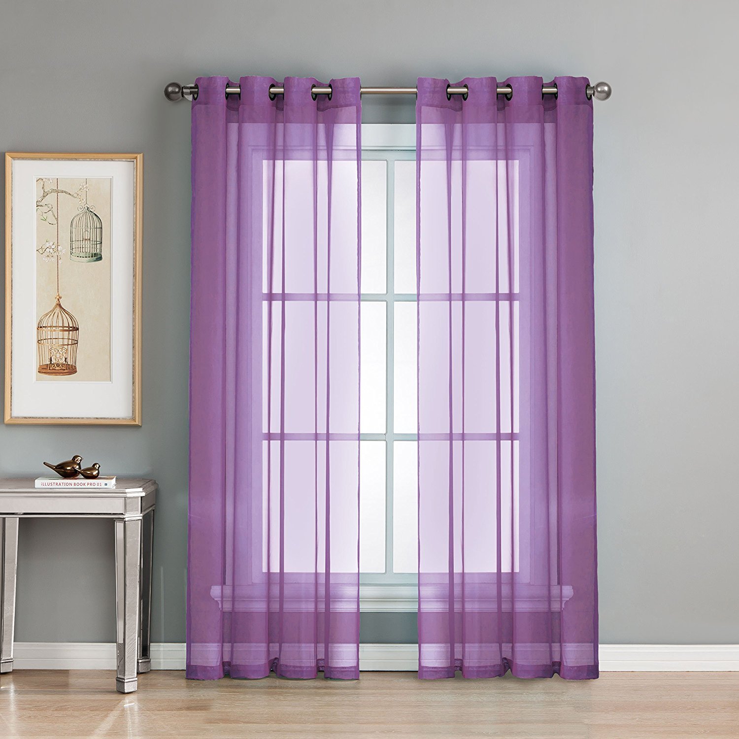 Purple Bedroom Sheer Curtains Curtains & Drapes