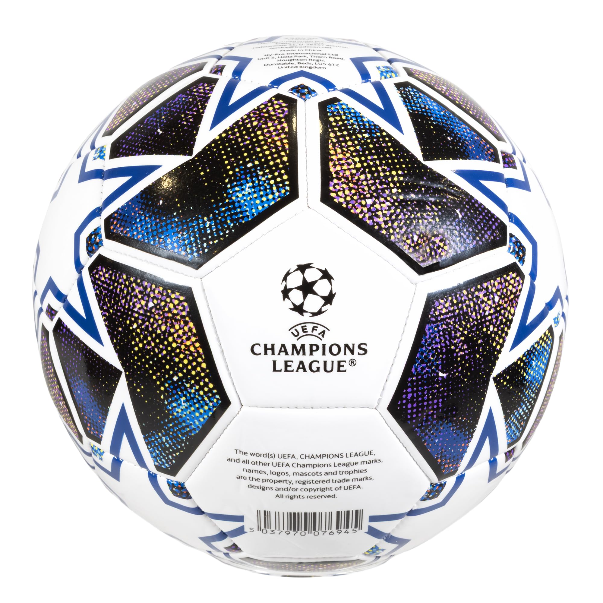 Ballon de Football Hy-Pro UEFA Champions League, Taille 5, sous Licence Officielle, pour l’entraînement et Les matchs, Produit dérivé et Objet de Collection pour Enfants et Adultes