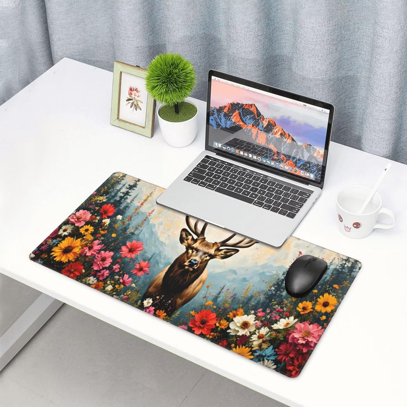 Gamingowa podkładka pod mysz XXL 1200 x 600 mm, REH, podkładka pod mysz, duża, 120 x 60 cm, rozszerzona podkładka na biurko, akcesoria gamingowe z przyszytymi krawędziami dla poprawy precyzji i
