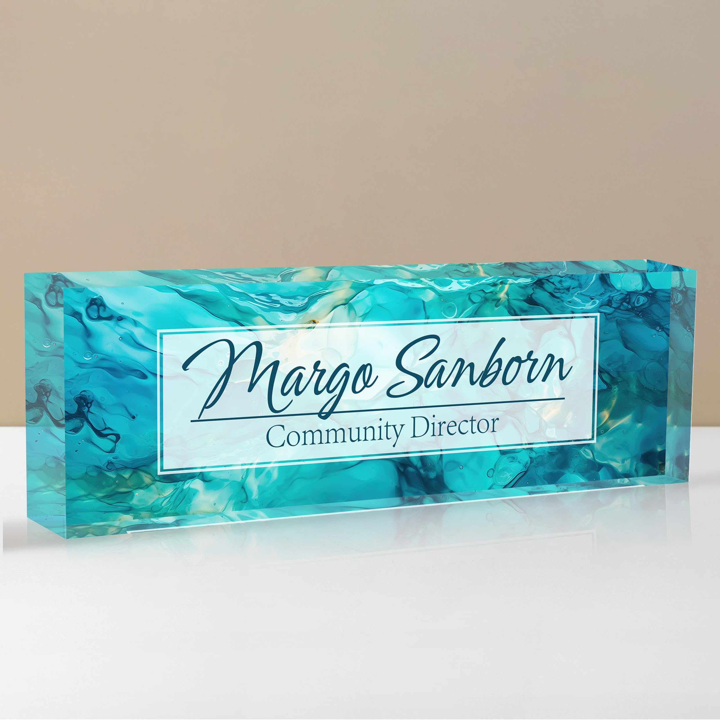 Personalized Name Plate for Desk, Custom Desk Name Plate, Acrylic Name Plate Office Desk Accessories, Personalized Office Gifts for Coworkers Teachers