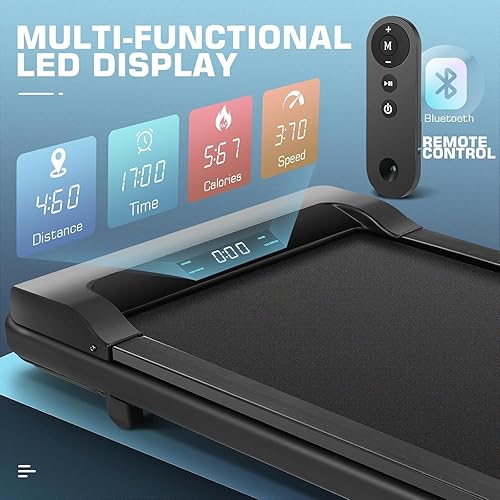 Vista 2 de ANCHEER Under Desk Treadmill, 300LBS Capacity Compact Treadmills for Home/Office, 2.5HP Portable Walking Pad Treadmill with Remote Control Walking