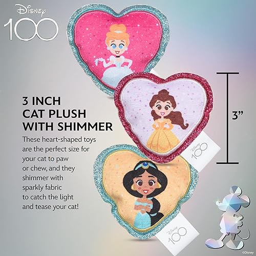 Miniatura 5 de Disney for Pets Juguetes de princesa para gatos de 3 piezas con hierba gatera y arrugado, 4 pulgadas | Juguetes brillantes y arrugados para gatos |