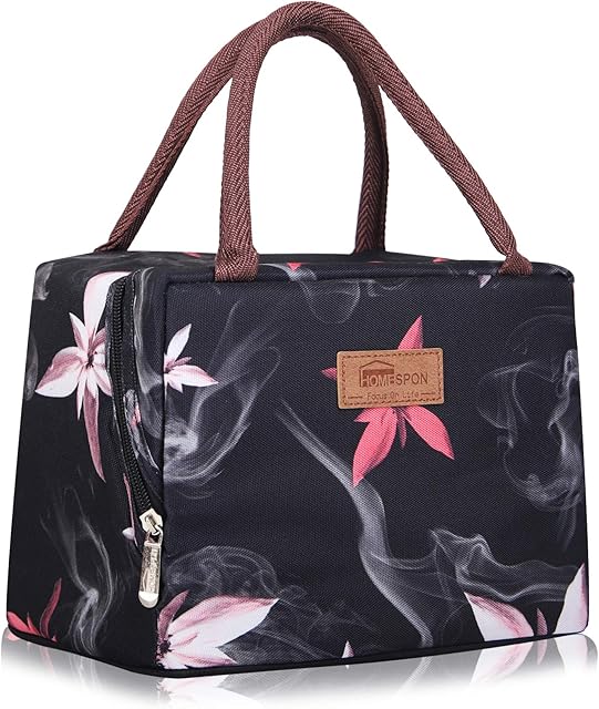 HOMESPON Insulated Lunch Bag Cool Bag for Lunch Boxes Waterproof Fabric Foldable Picnic Handbag for Women, Adults, Students
