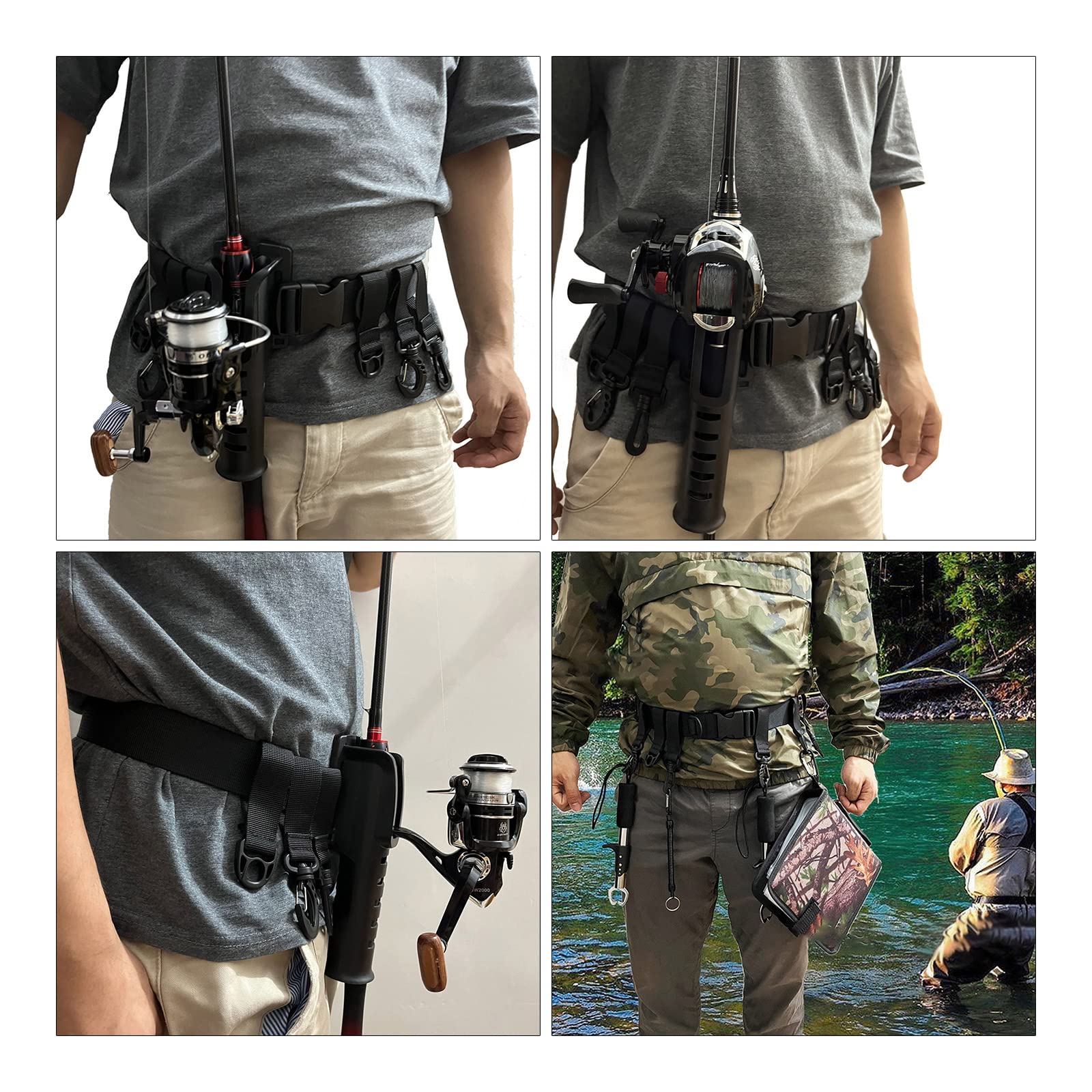Cinturón de vadeador de pesca, cinturones de vadeo para kayaks, accesorios de pesca, cinturón de lucha, correas de vadeador, anillo en D y gancho, soporte para caña de cintura